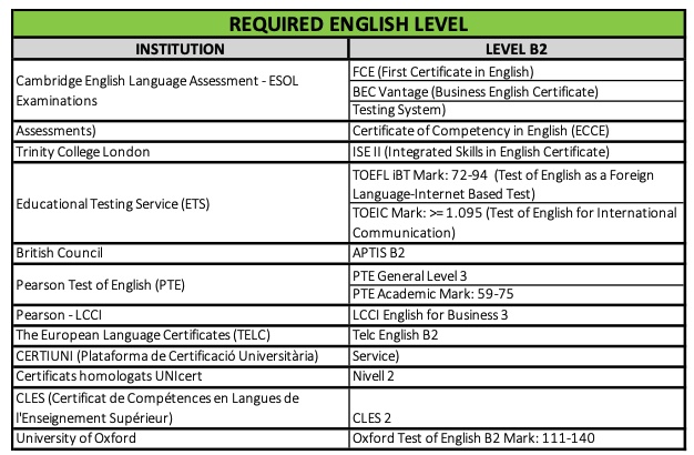 English level English level